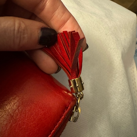 Gucci Rare Red Soho GG Logo Patent Leather Zip Around Long Wallet - Picture 6 of 6